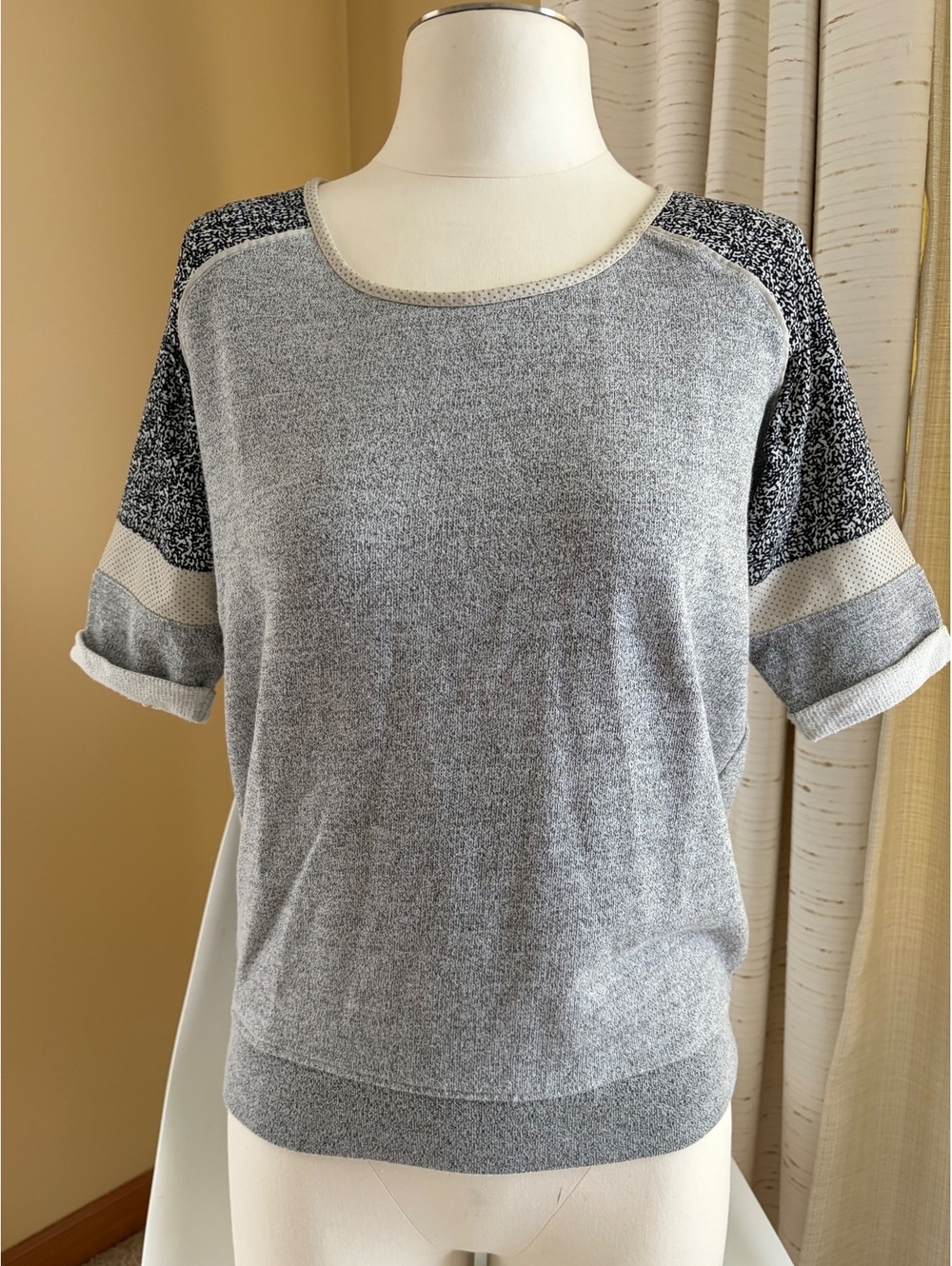 Soft jersey-style short sleeve top grey Maison Scotch Scotch & Soda Sz P’tite XS